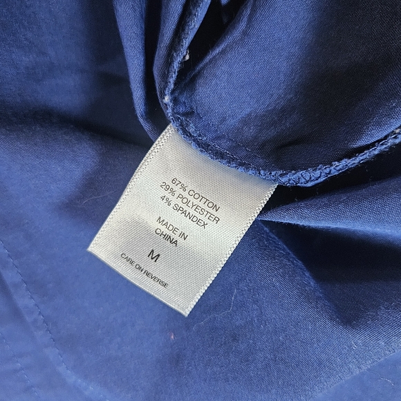 New York & Company Shirt Womens Medium Blue Short Sleeve Button Down Stretch Top - Picture 5 of 5